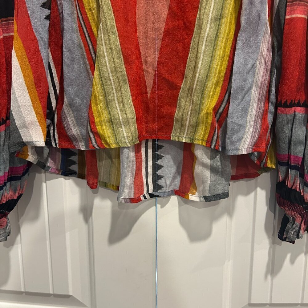 Anthropologie x Bl^nk London Miranda Peasant Geometric Blouse Women’s Size XS - Picture 5 of 8